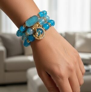 3 Boho bracelets handcrafted beaded